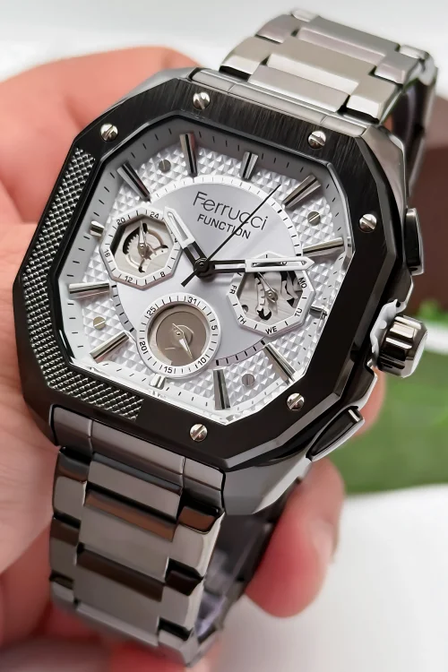 Ferrucci Function Erkek Kol Saati Çelik Kasa & Çelik Kordon Füme zmfer187