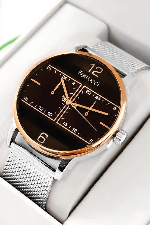 Ferrucci Erkek Kol Saati Çelik Kasa & Çelik Kordon Gümüş-Rose zmfer191