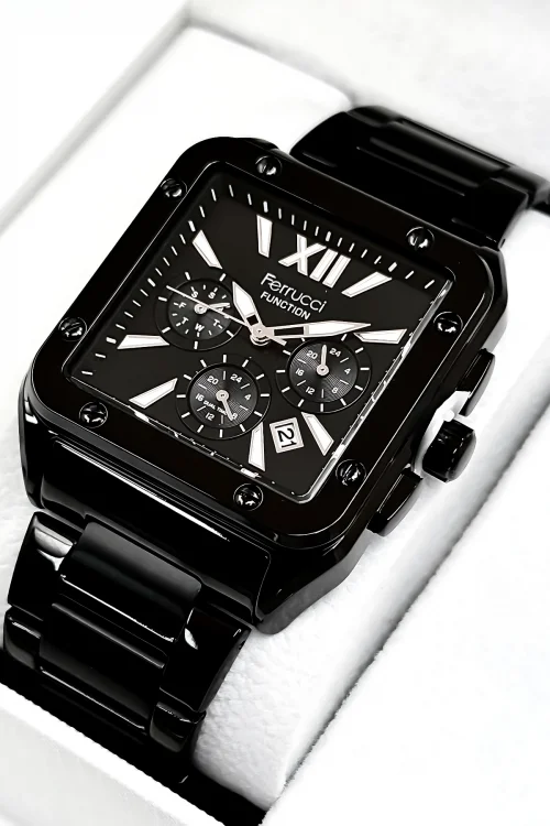 Ferrucci Function Erkek Kol Saati Çelik Kasa & Çelik Kordon Siyah zmfer188