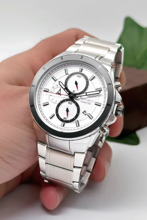 Ferrucci Function Gümüş Renk Çelik Kordonlu Erkek Kol Saati – zmfer002