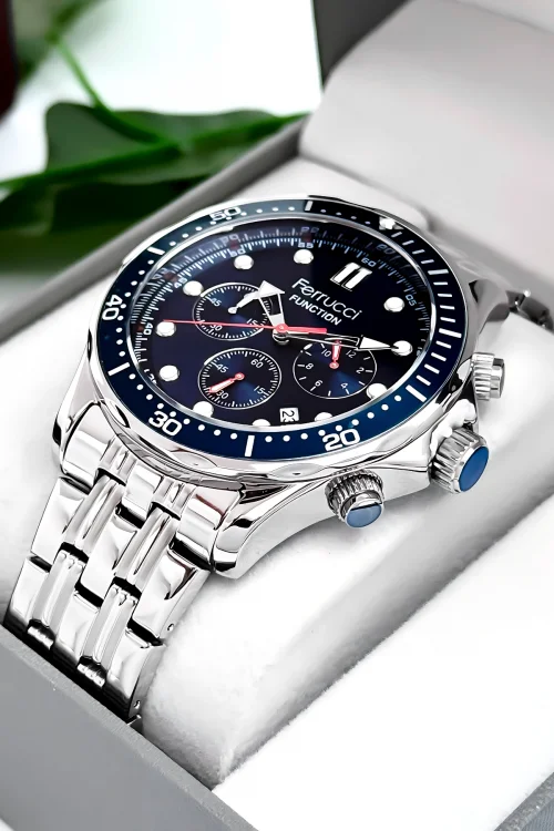 Ferrucci Function Erkek Kol Saati Çelik Kordon&Kasa 3 ATM+Bileklik Hediye zmfer088