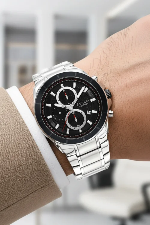 Ferrucci Function Erkek Kol Saati Gümüş Renk Çelik Kordon&Kasa 3 ATM Suya Dayanıklılık zmfer041