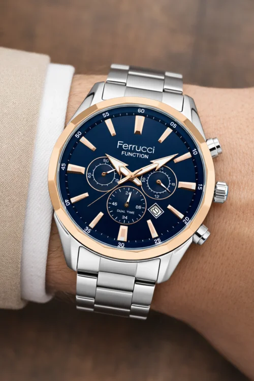 Ferrucci Function Gümüş Çelik Erkek Kol Saati 3 Atm Suya Dayanıklı ZMFER041