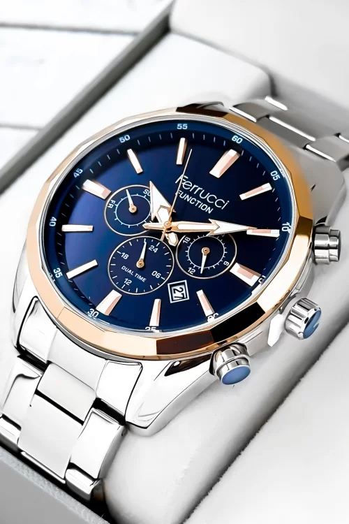 Ferrucci Function Gümüş Çelik Erkek Kol Saati – 44 mm, 3 ATM Suya Dayanıklı zmfer041