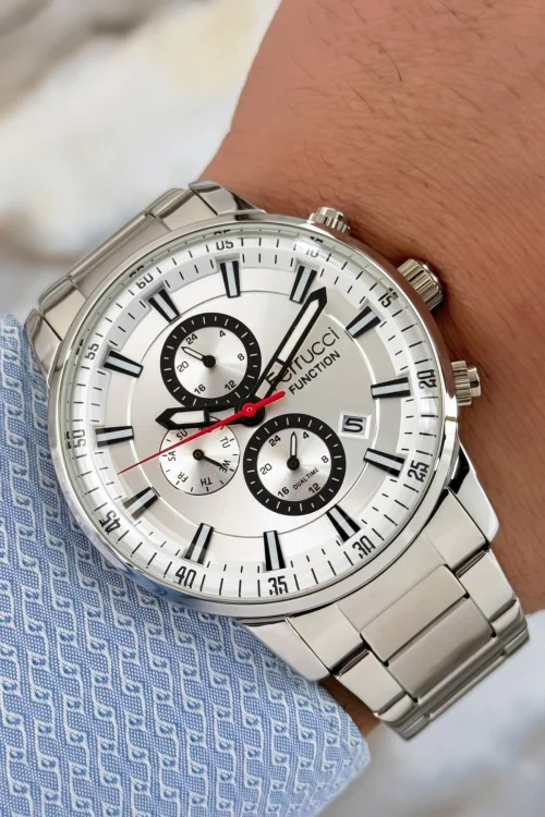 Ferrucci Function Gümüş Renk Çelik Kordon&Kasa Erkek Kol Saati 3 ATM+Bileklik zmfer109