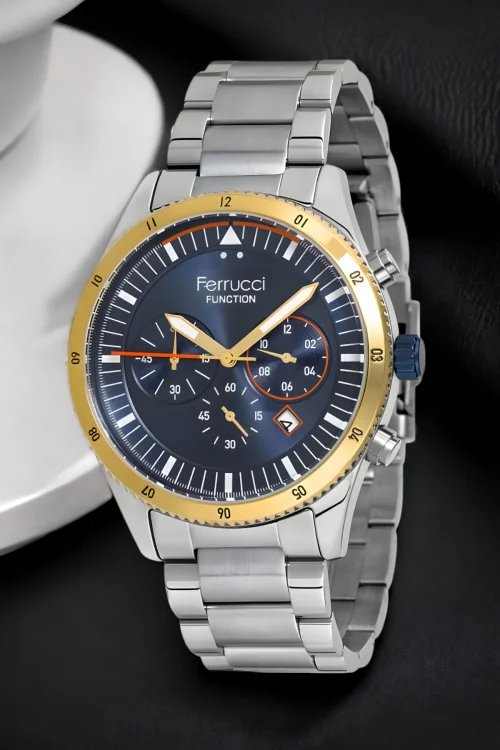 Ferrucci Gümüş-Gold Renk FC.13907TM.04 Function Erkek Kol Saati+Bileklik zmfer150