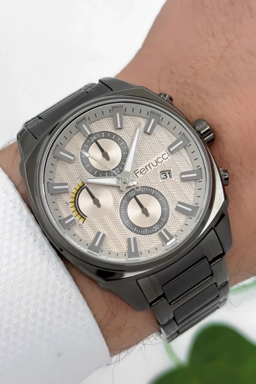 Ferrucci Takvimli Erkek Kol Saati - ZMFer181 | Çelik Kasa & Çelik Kordon | Füme