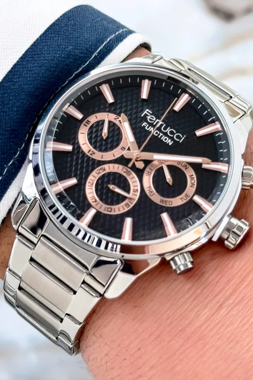 Ferrucci Function Mineral Cam Çelik Kordon&Kasa Erkek Saat zmfer086