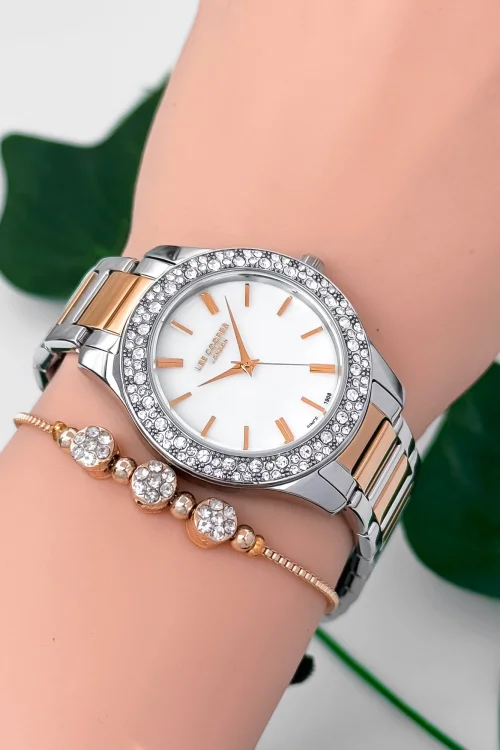 Lee Cooper LC07869.520 Gümüş-Rose Renk Çelik Kordon&Kasa Kadın Kol Saati 3Atm Su Geçirmezlik ZMLC025