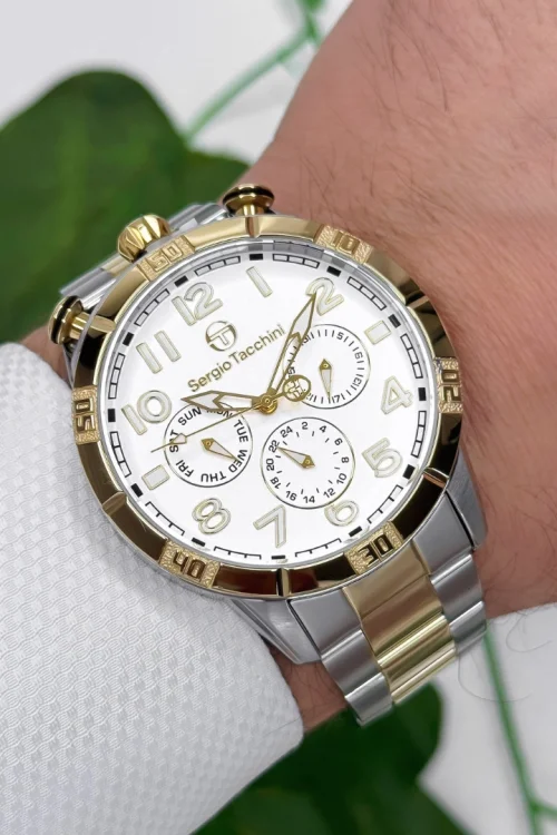 Sergio Tacchini Çelik Kordon&Kasa Erkek Kol Saati Gümüş-Gold ST.1.10184-2 zmst001