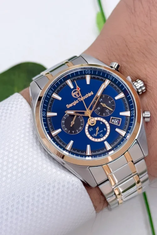 Sergio Tacchini Çelik Kordon&Kasa Erkek Kol Saati Gümüş-Rose ST.1.10161-5 zmst003