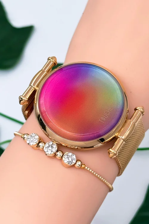 Touche Dokunmatik Unisex Kol Saati Dokunmatik Ekran 3 Atm Su Geçirmez Gold zmtc002