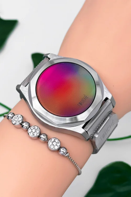 Touche Dokunmatik Unisex Kol Saati Dokunmatik Ekran 3 Atm Su Geçirmez Gümüş zmtc004