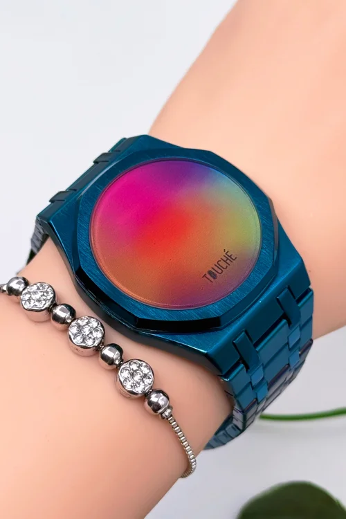 Touche Dokunmatik Unisex Kol Saati Dokunmatik Ekran 3 Atm Su Geçirmez Mavi zmtc007