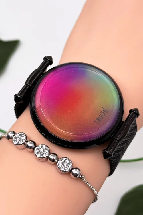 Touche Dokunmatik Unisex Kol Saati Dokunmatik Ekran 3 Atm Su Geçirmez Siyah zmtc002