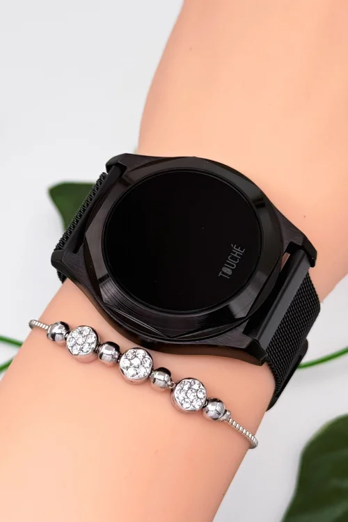 Touche Dokunmatik Unisex Kol Saati Dokunmatik Ekran 3 Atm Su Geçirmez Siyah zmtc003