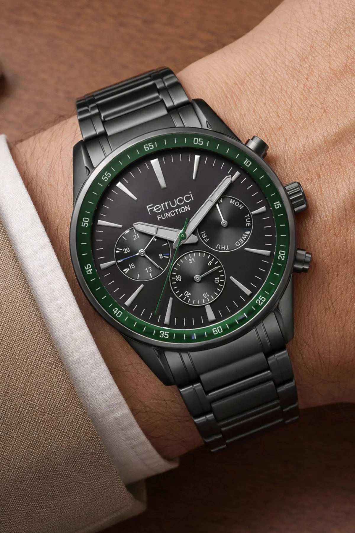 Ferrucci Function Erkek Kol Saati - Füme Çelik Kordon zmfer002