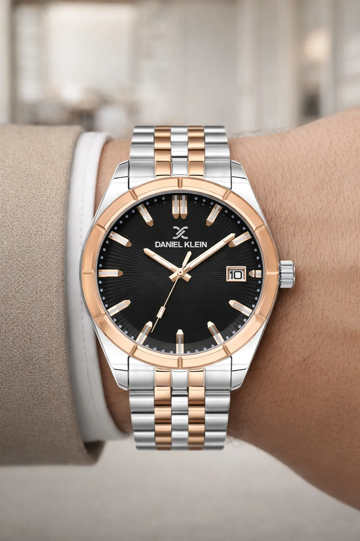 Daniel Klein Çelik Kordon&Kasa Takvimli Erkek Kol Saati Bileklik Hediyeli Gümüş-Rose zmdk1202