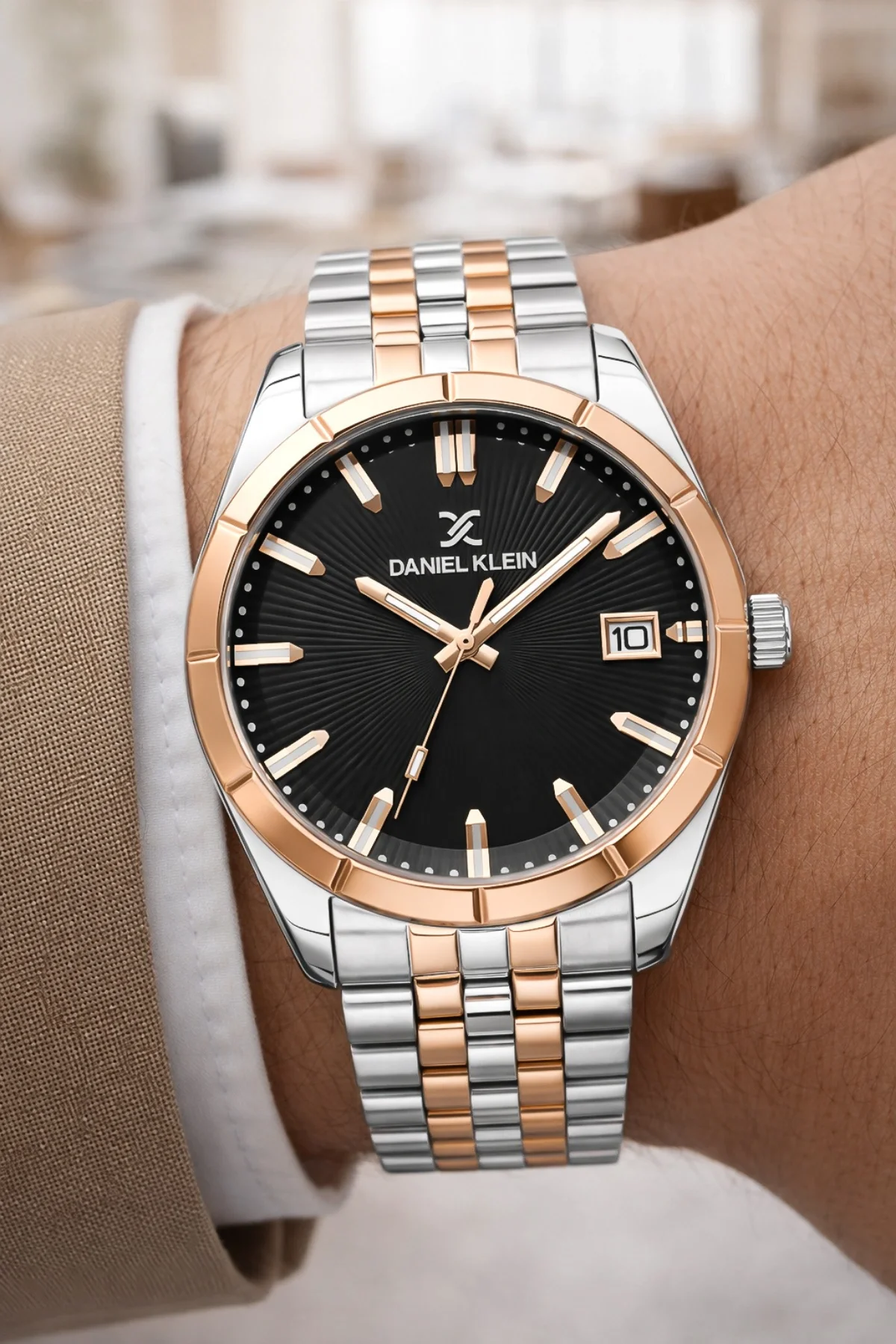 Daniel Klein Çelik Kordon&Kasa Takvimli Erkek Kol Saati Bileklik Hediyeli Gümüş-Rose zmdk1202