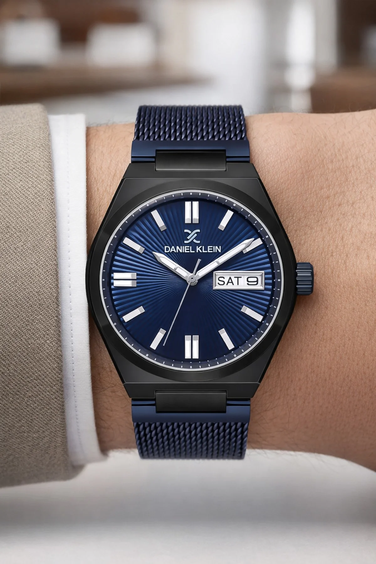 Daniel Klein Çelik Kordon&Kasa Takvimli Erkek Kol Saati Bileklik Hediyeli Mavi zmdk1203