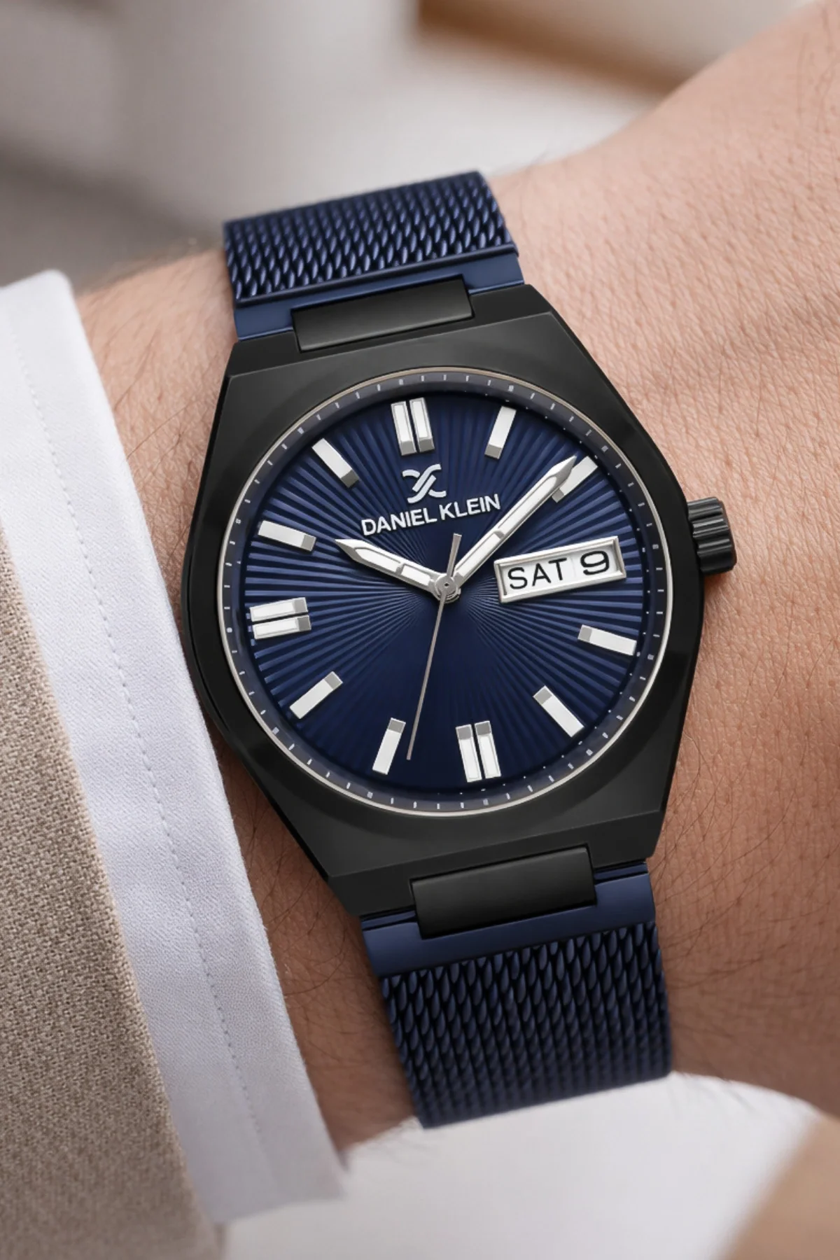 Daniel Klein Çelik Kordon&Kasa Takvimli Erkek Kol Saati Bileklik Hediyeli Mavi zmdk1203