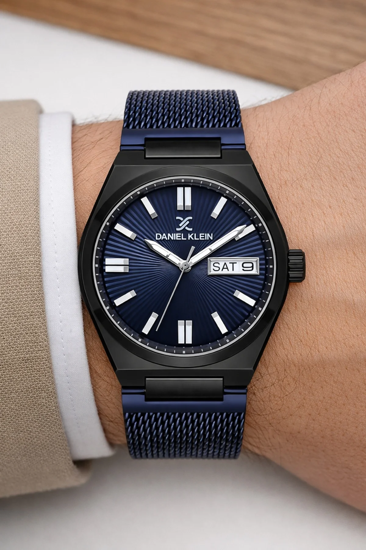 Daniel Klein Çelik Kordon&Kasa Takvimli Erkek Kol Saati Bileklik Hediyeli Mavi zmdk1203