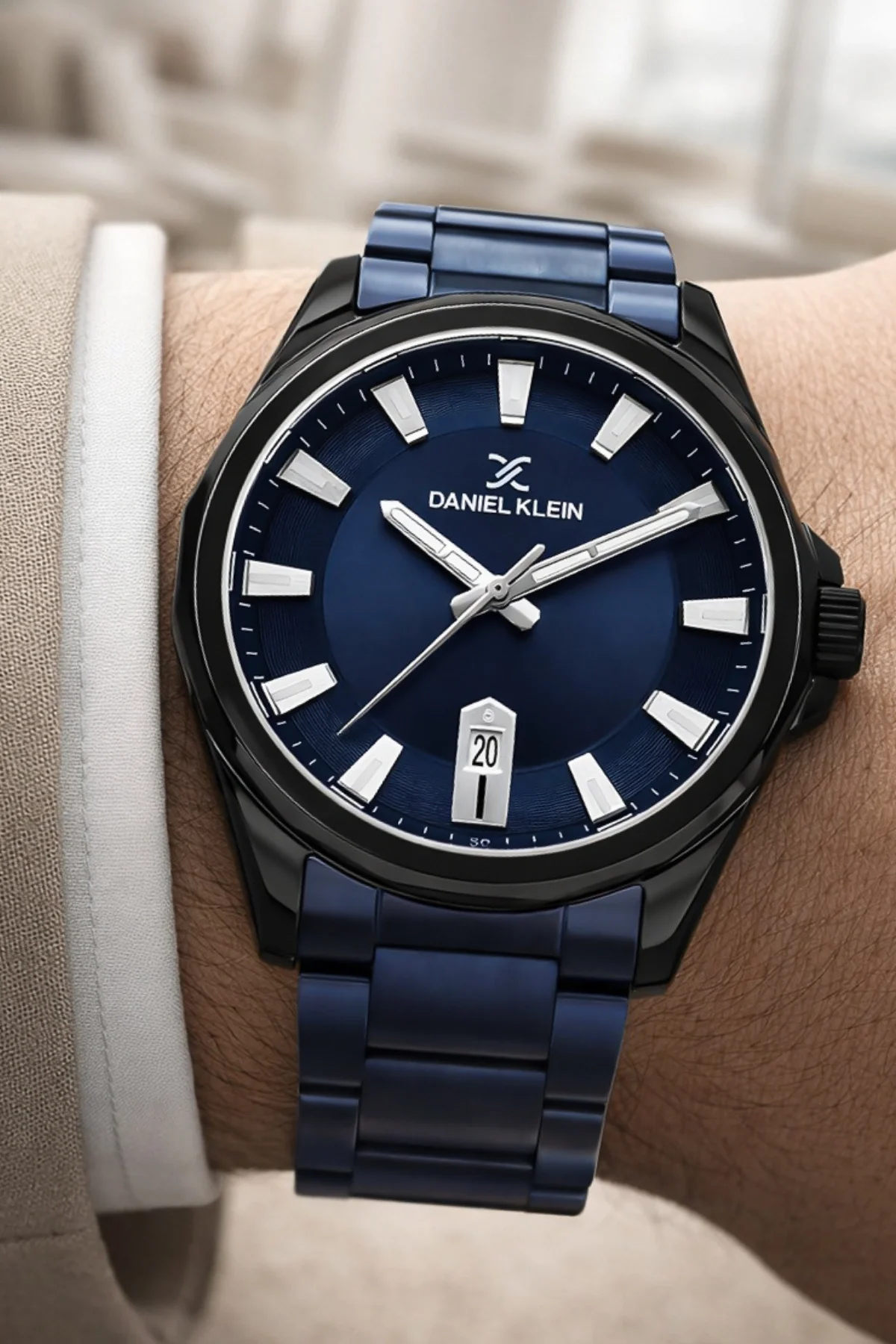 Daniel Klein Çelik Kordon&Kasa Takvimli Erkek Kol Saati Bileklik Hediyeli Mavi zmdk1206