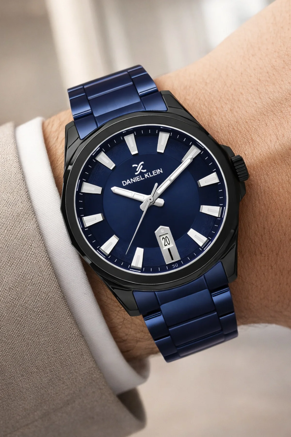 Daniel Klein Çelik Kordon&Kasa Takvimli Erkek Kol Saati Bileklik Hediyeli Mavi zmdk1206