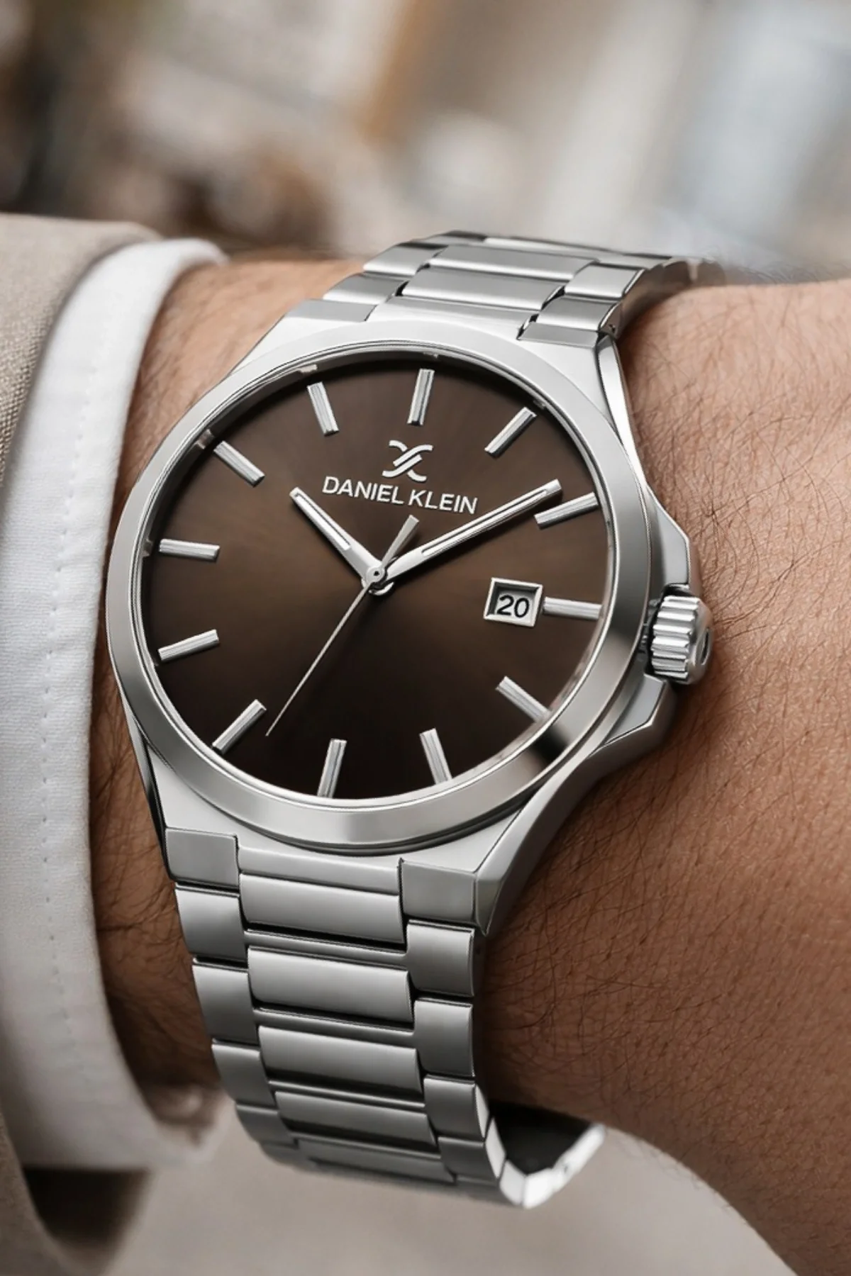 Daniel Klein Çelik Kordon&Kasa Takvimli Erkek Kol Saati Bileklik Hediyeli Gümüş-Saten zmdk1208