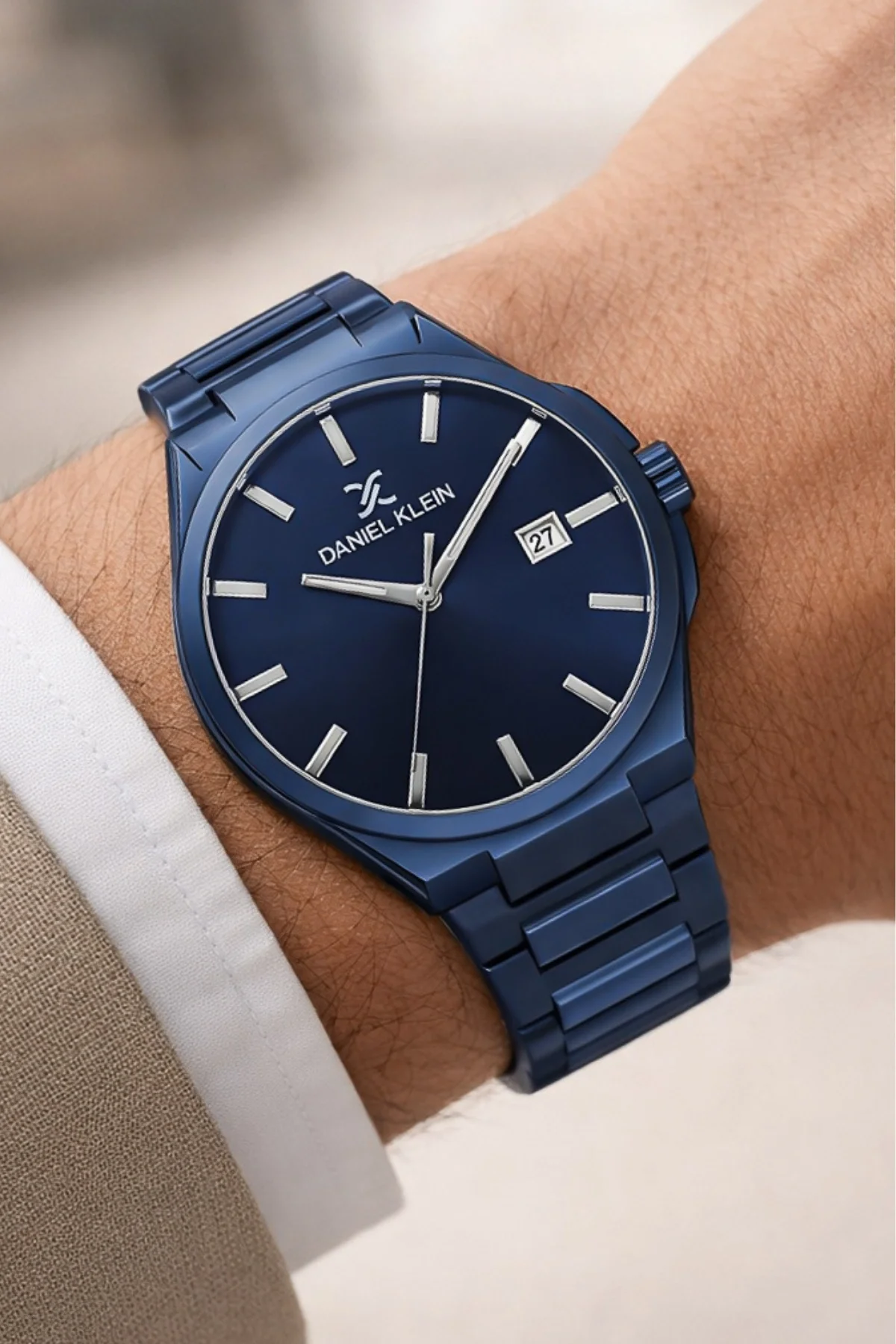 Daniel Klein Çelik Kordon&Kasa Takvimli Erkek Kol Saati Bileklik Hediyeli Mavi zmdk1208