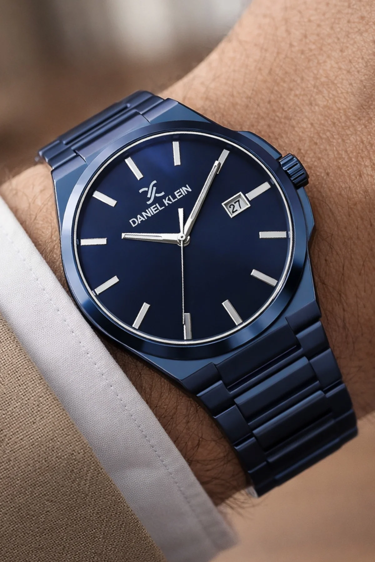 Daniel Klein Çelik Kordon&Kasa Takvimli Erkek Kol Saati Bileklik Hediyeli Mavi zmdk1208