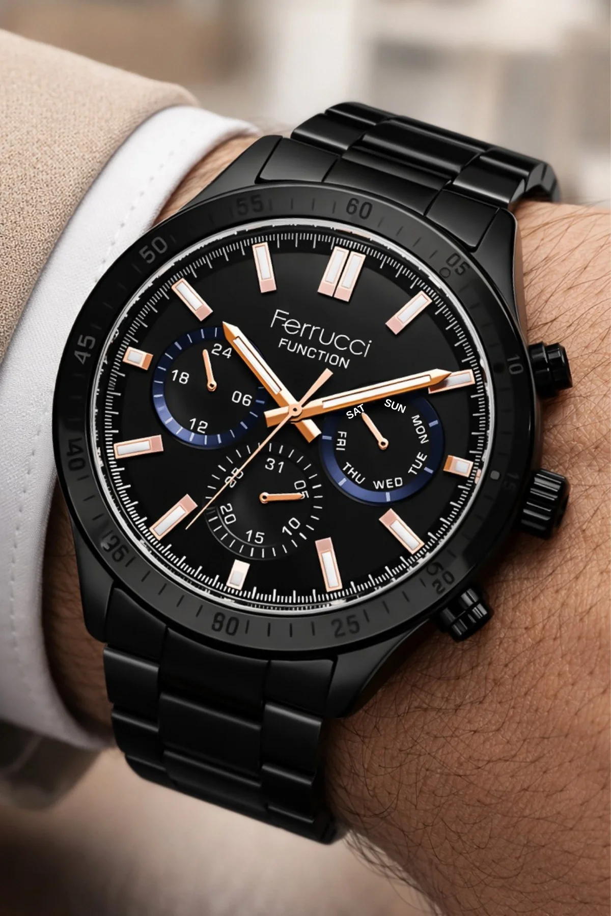 Ferrucci Function Erkek Kol Saati Çelik Kordon Çelik Kasa 3 ATM Suya Dayanıklılık zmfer047