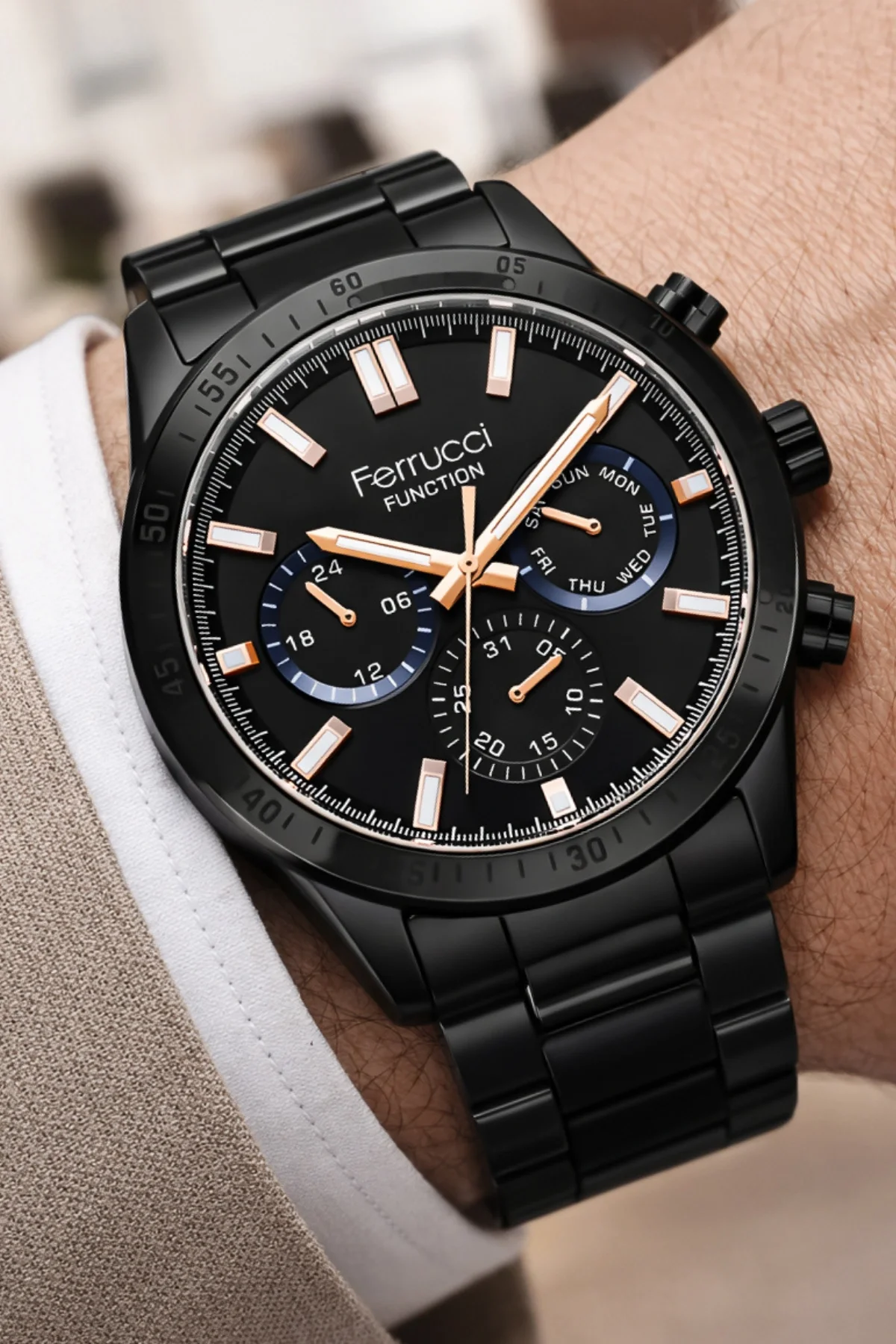 Ferrucci Function Erkek Kol Saati Çelik Kordon Çelik Kasa 3 ATM Suya Dayanıklılık zmfer047