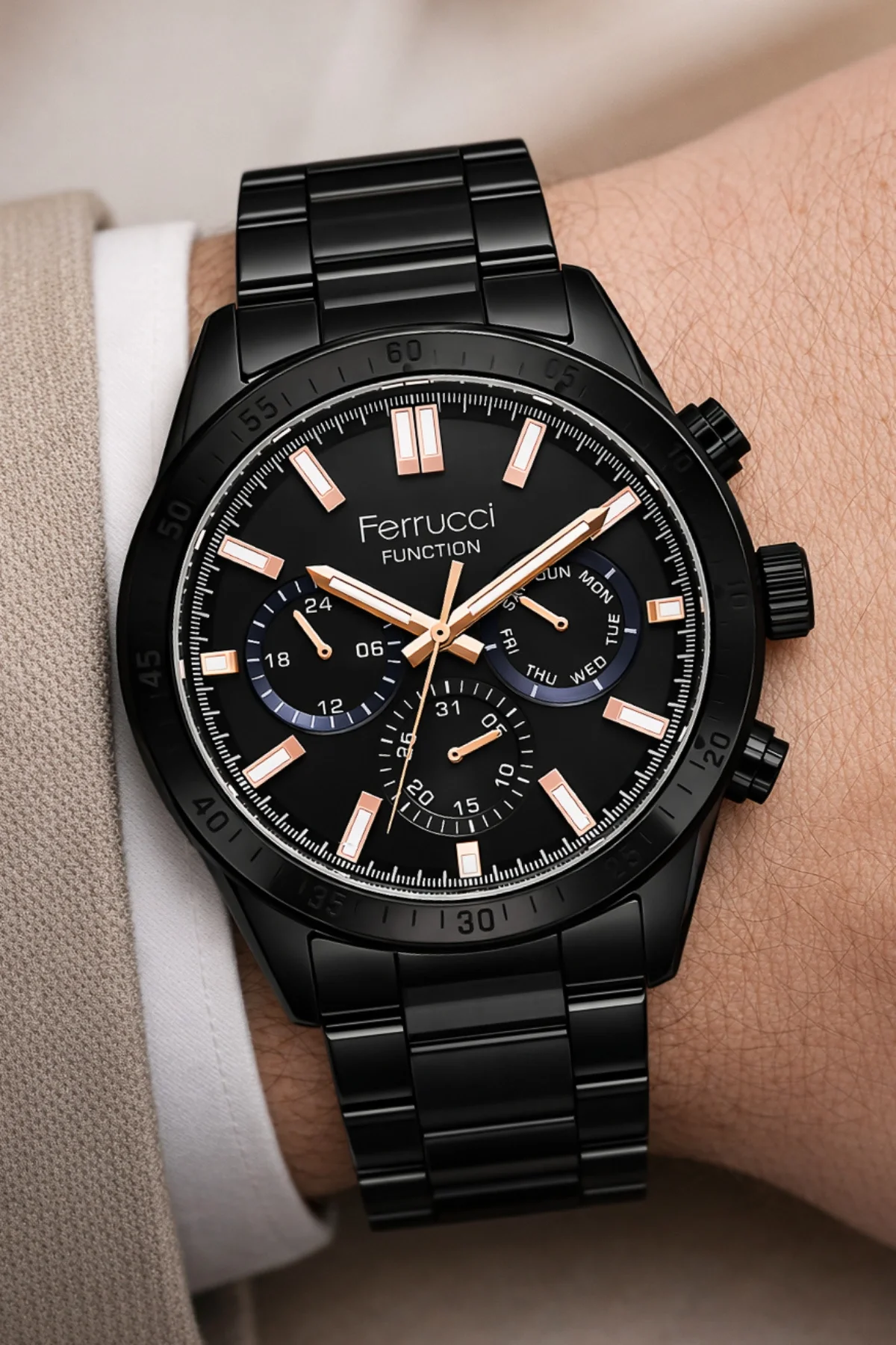 Ferrucci Function Erkek Kol Saati Çelik Kordon Çelik Kasa 3 ATM Suya Dayanıklılık zmfer047