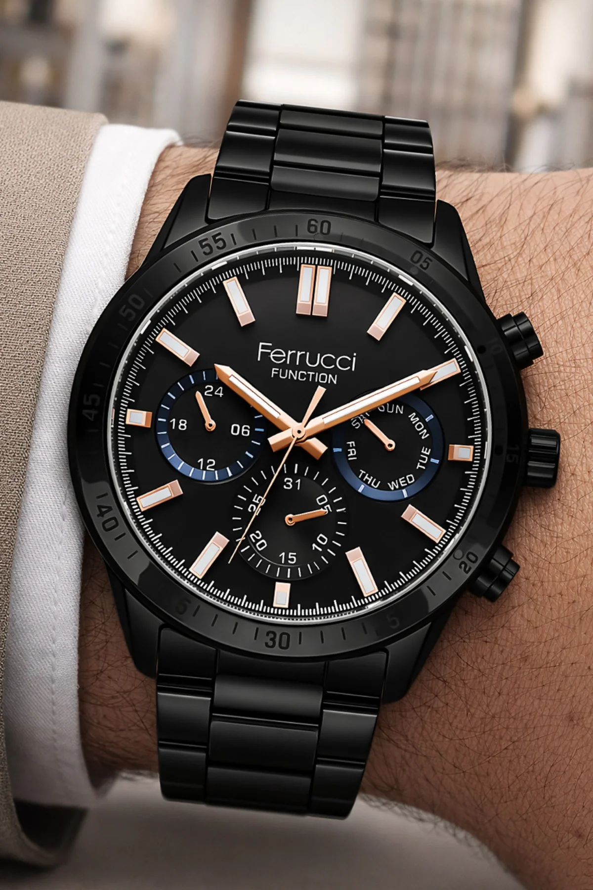 Ferrucci Function Erkek Kol Saati Çelik Kordon Çelik Kasa 3 ATM Suya Dayanıklılık zmfer047