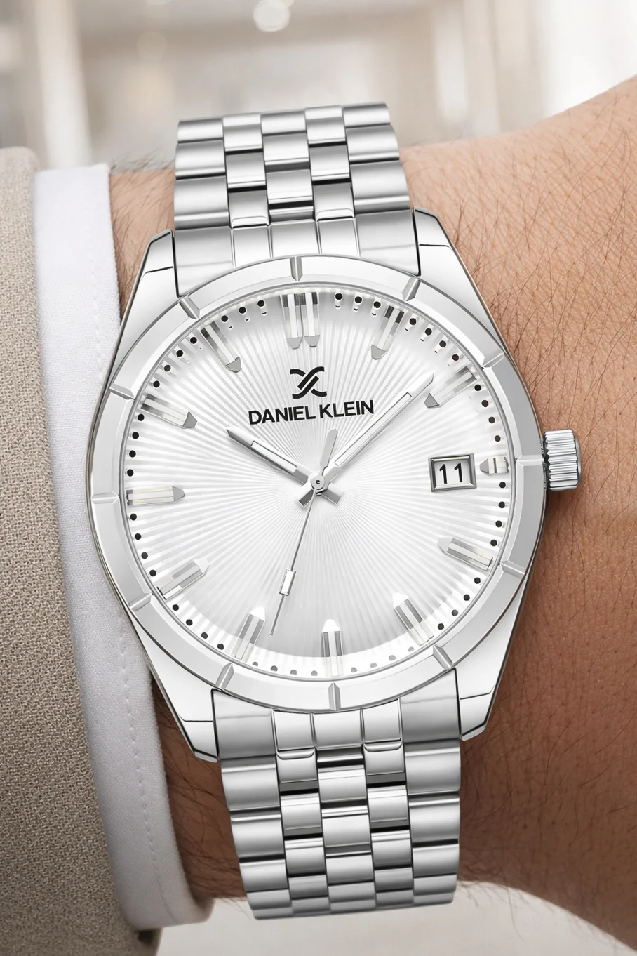 Daniel Klein Erkek Kol Saati Takvimli Çelik Kordon Gümüş-Beyaz zmdk1139