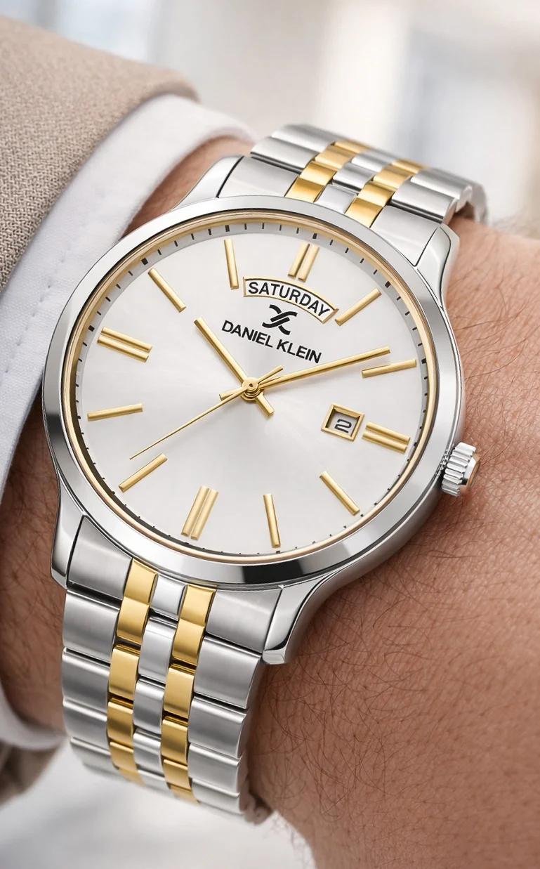 Daniel Klein Takvimli Erkek Kol Saati Çelik Jübilee Kordon Gümüş-Gold zmdk1133