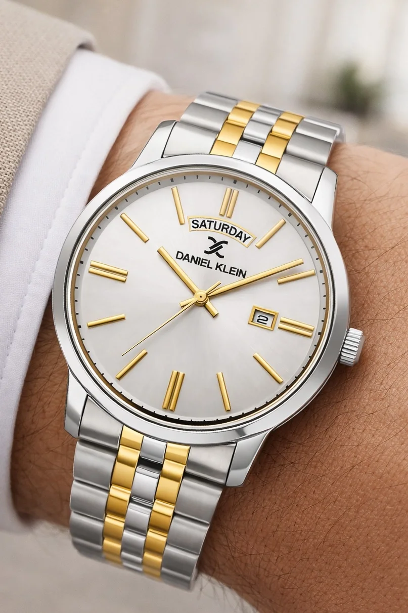 Daniel Klein Takvimli Erkek Kol Saati Çelik Jübilee Kordon Gümüş-Gold zmdk1133