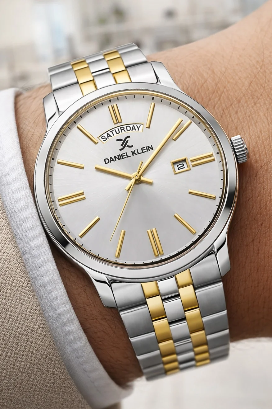 Daniel Klein Takvimli Erkek Kol Saati Çelik Jübilee Kordon Gümüş-Gold zmdk1133