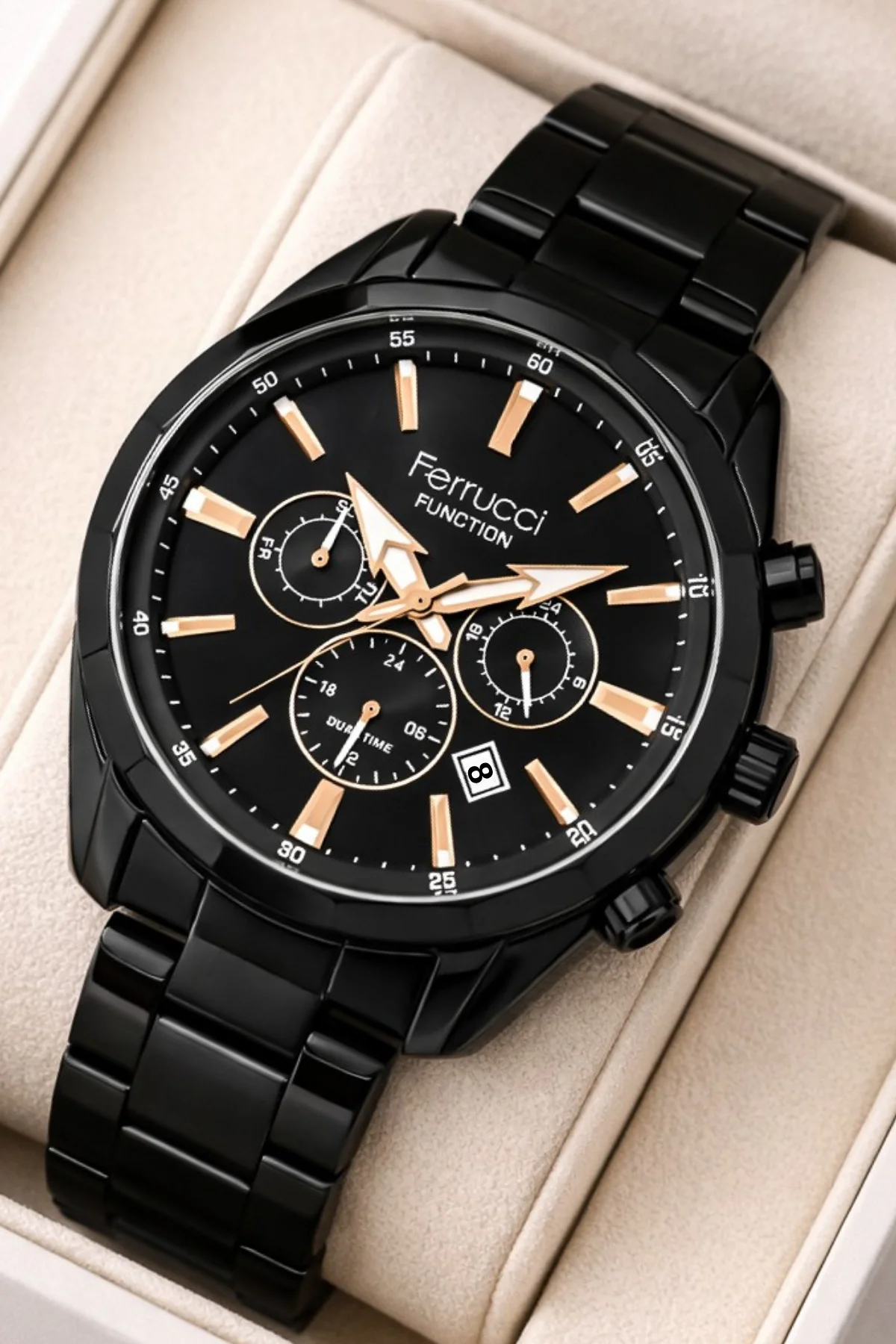 Ferrucci ZMFER041 Function Erkek Kol Saati Siyah Renk Çelik Kordon&Kasa 3 ATM Suya Dayanıklılık ZMFER041