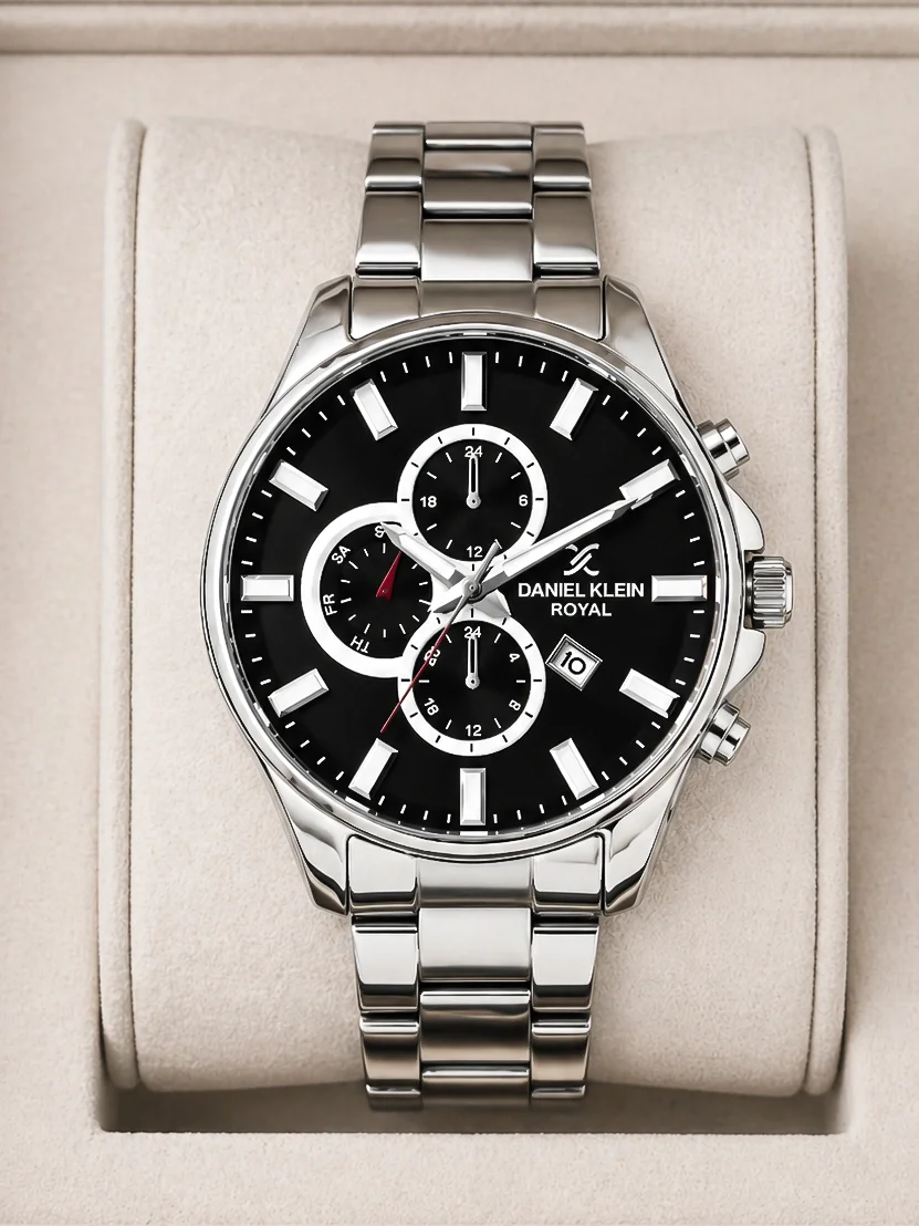 Daniel Klein Takvimli Erkek Kol Saati Çelik Kordon Gümüş-Siyah zmdk1133