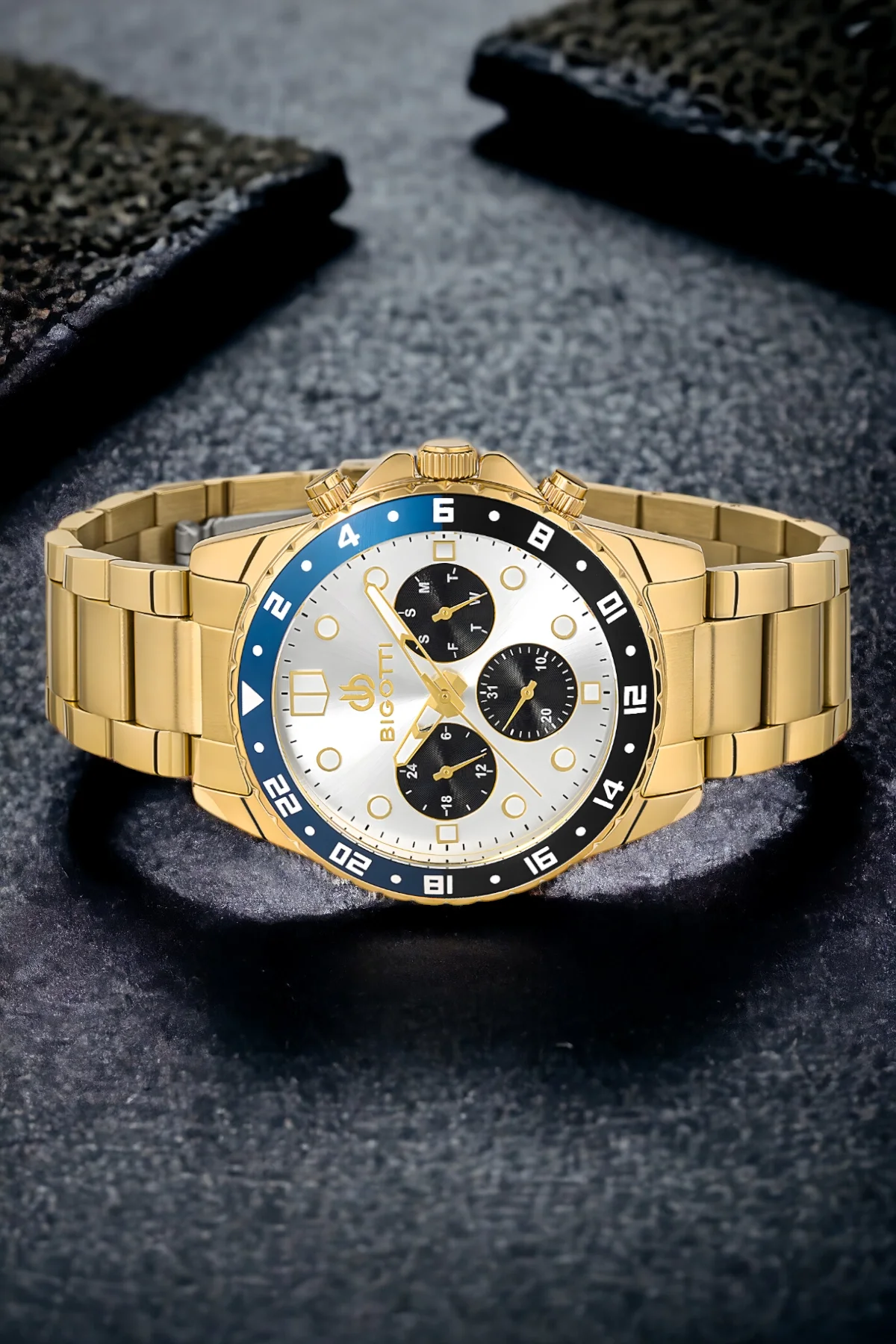 Bigotti Fonksiyon Erkek Kol Saati Gold Renk BG.1.10189.4 Çelik Kasa&Kordon+Bileklik Hediye ZMB013