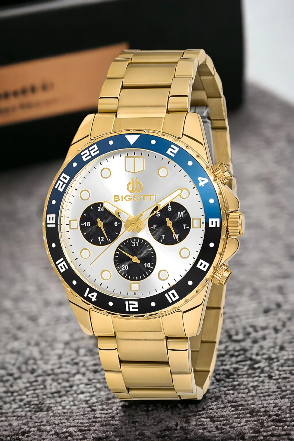 Bigotti Fonksiyon Erkek Kol Saati Gold Renk BG.1.10189.4 Çelik Kasa&Kordon+Bileklik Hediye ZMB013