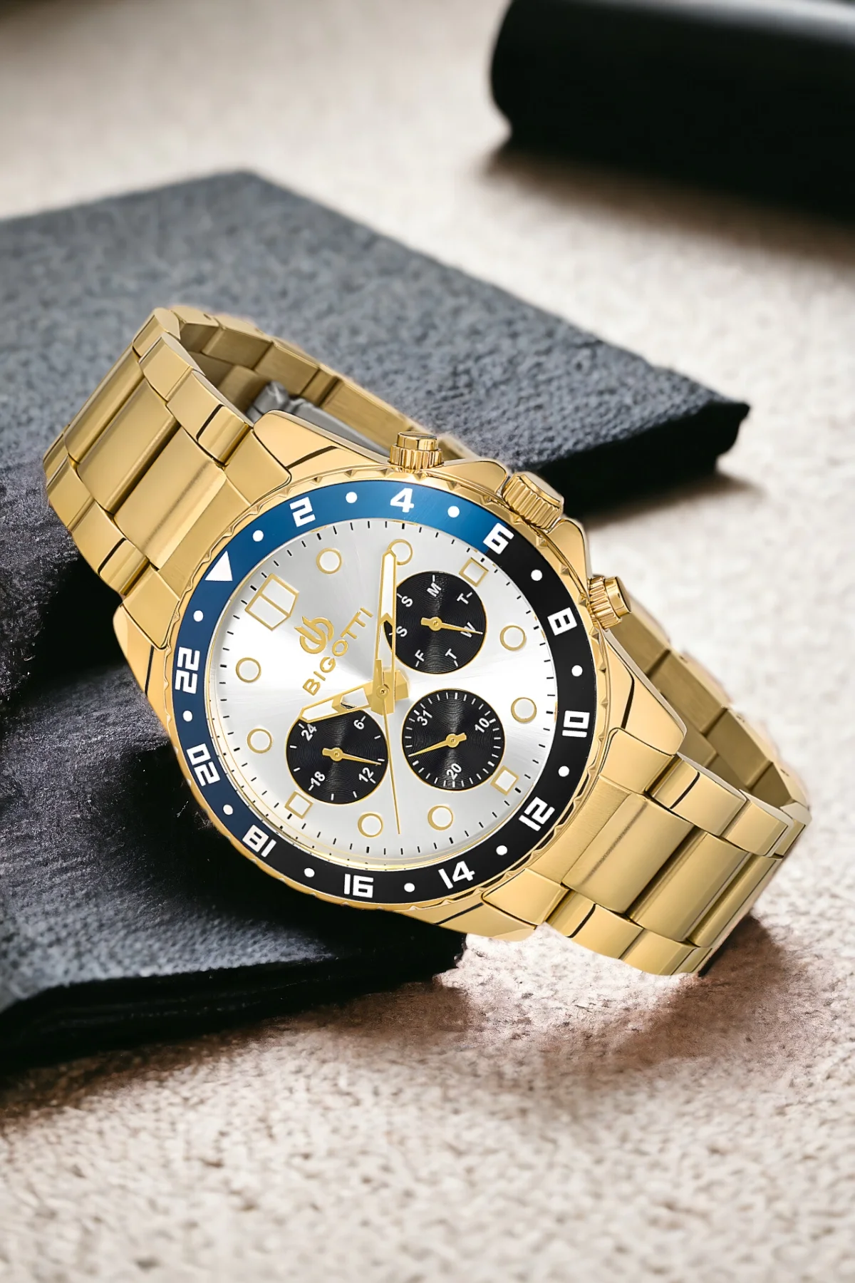 Bigotti Fonksiyon Erkek Kol Saati Gold Renk BG.1.10189.4 Çelik Kasa&Kordon+Bileklik Hediye ZMB013