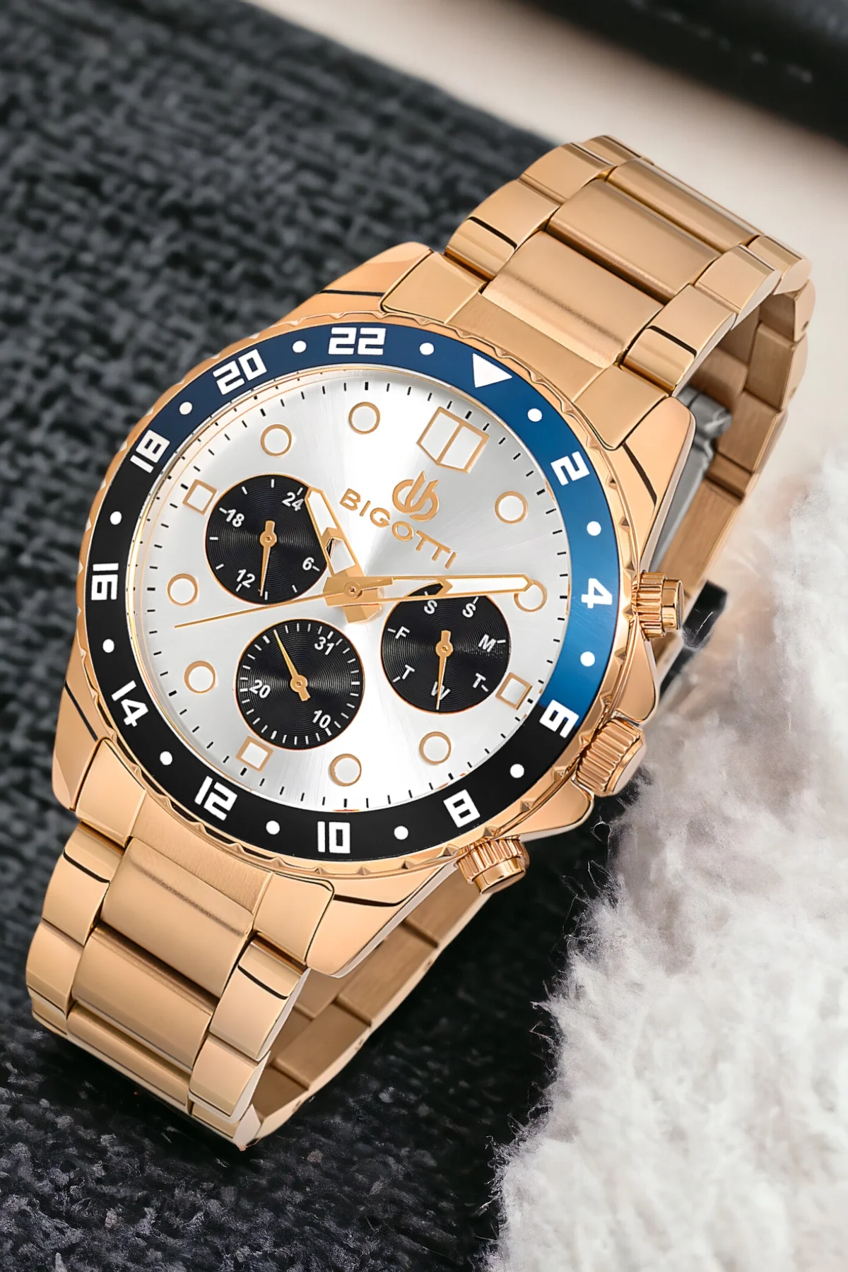 Bigotti Fonksiyon Erkek Kol Saati Rose Renk BG.1.10189.5 Çelik Kasa&Kordon+Bileklik Hediye ZMB013