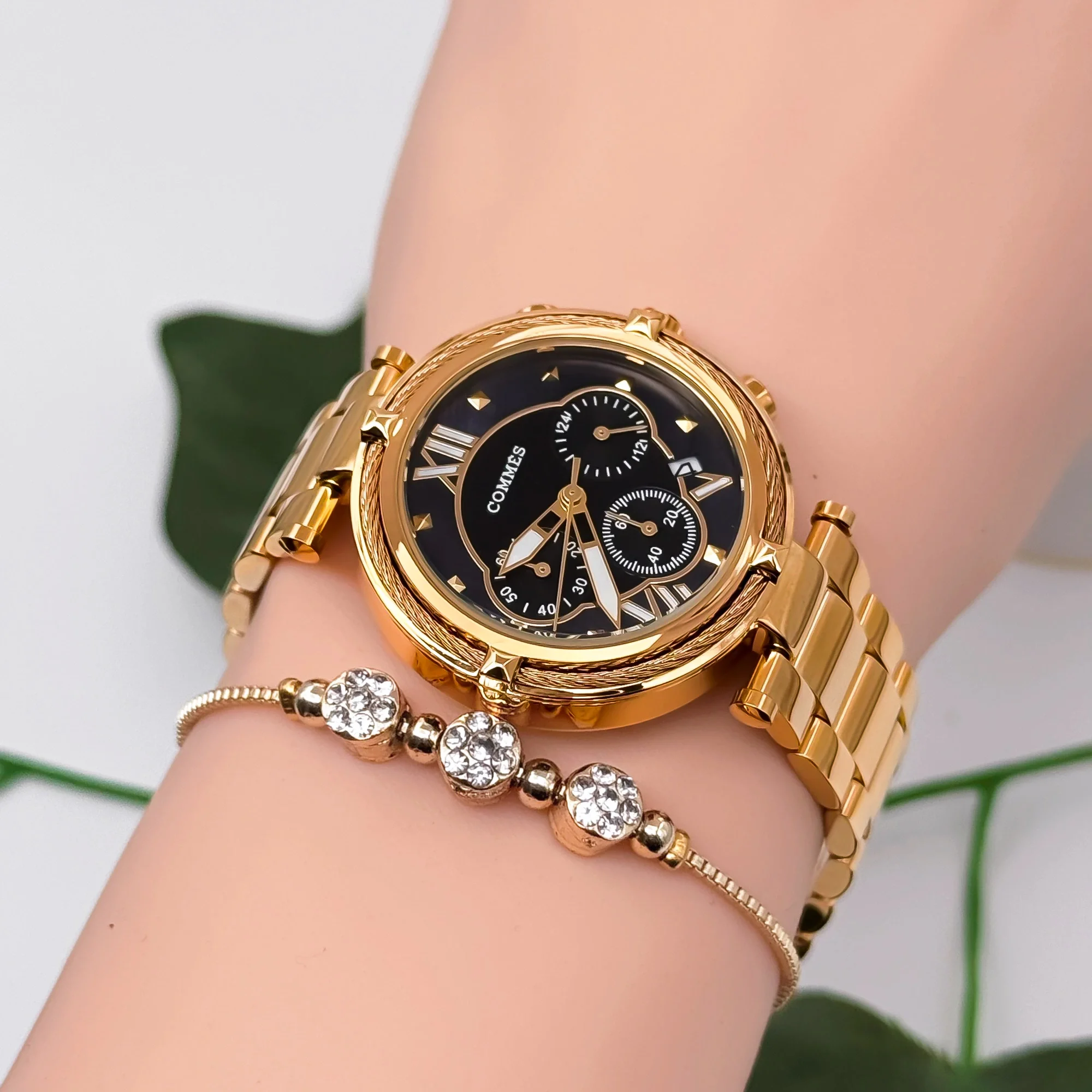 Commes Çelik Kordon&Kasa Kadın Kol Saati 3 Atm Su Geçirmez Gold zmcms039