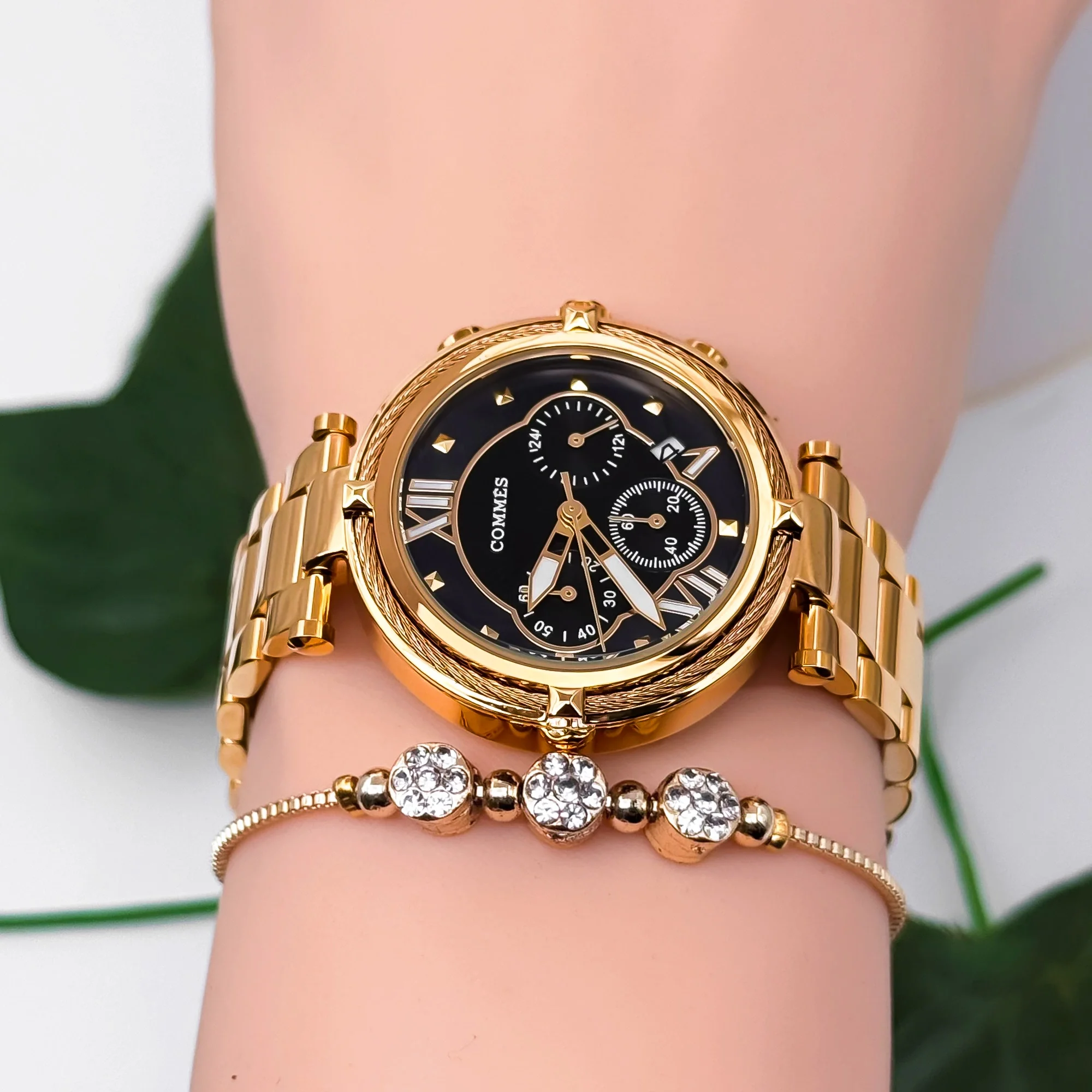 Commes Çelik Kordon&Kasa Kadın Kol Saati 3 Atm Su Geçirmez Gold zmcms039