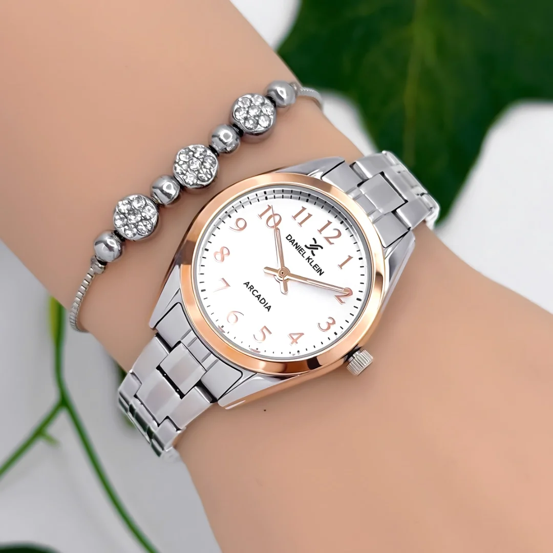 Daniel Klein Çelik Kordon Kadın Kol Saati 3 Atm Suya Dayanıklı Gümüş-Rose zmdk1188