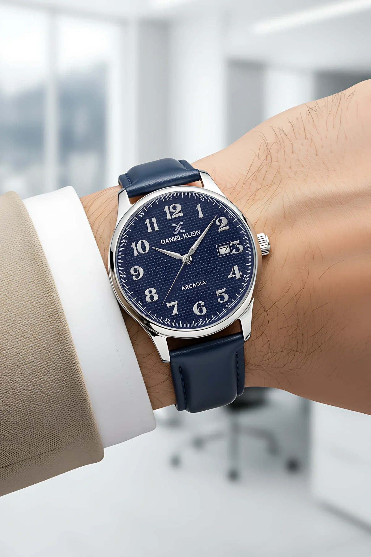 Daniel Klein Deri Kordon Gümüş Renk Çelik Kasa Takvimli Erkek Kol Saati Bileklik Hediyeli zmdk1170