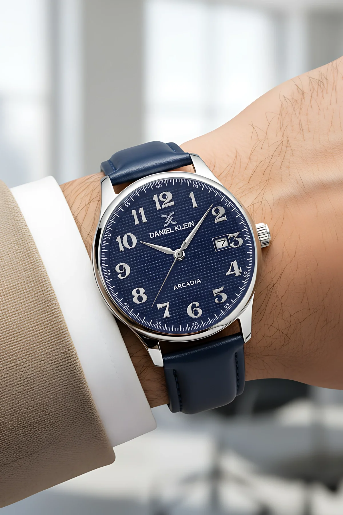 Daniel Klein Deri Kordon Gümüş Renk Çelik Kasa Takvimli Erkek Kol Saati Bileklik Hediyeli zmdk1170